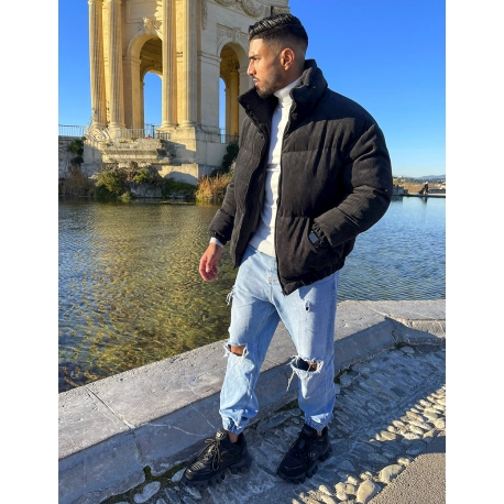 Doudoune côtelé en velours