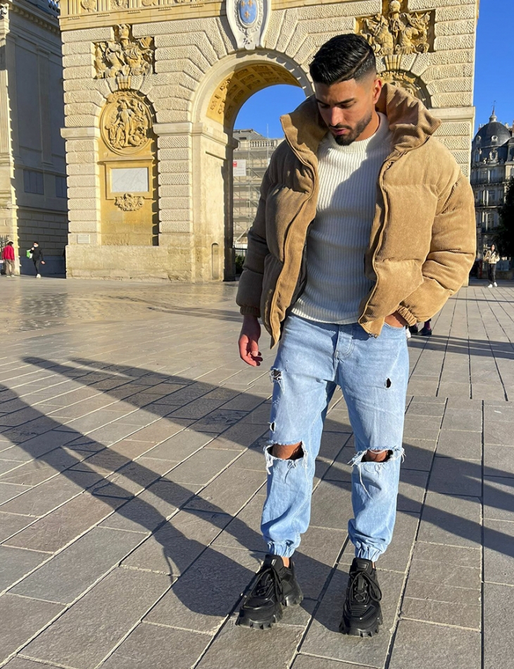 Doudoune côtelé en velours Doudoune côtelé en velours