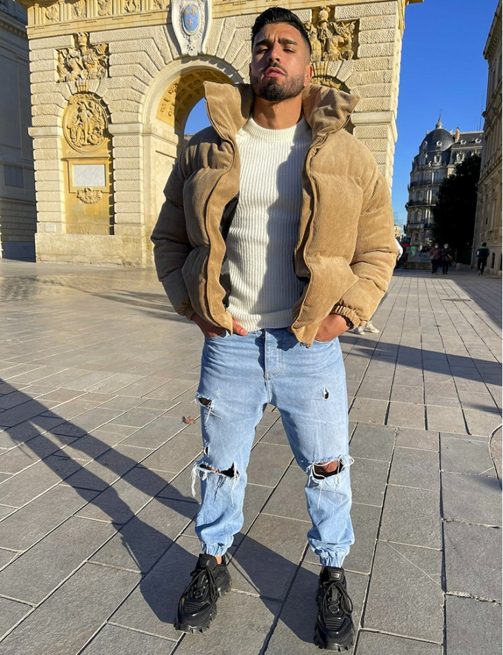 Doudoune côtelé en velours Doudoune côtelé en velours