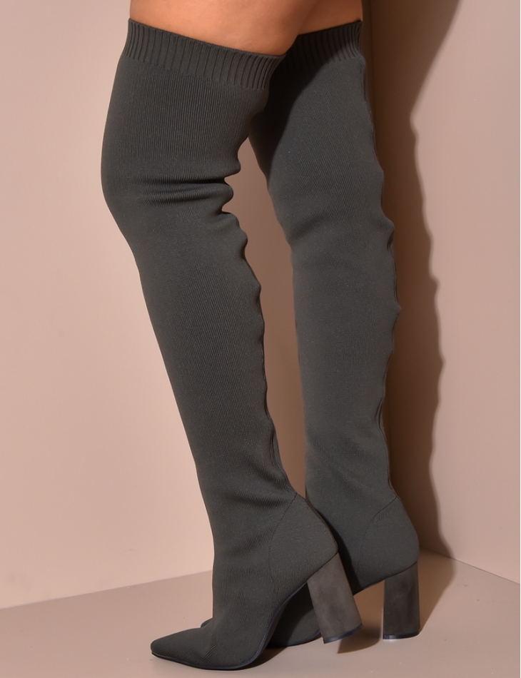 Gray thigh high boots 2025