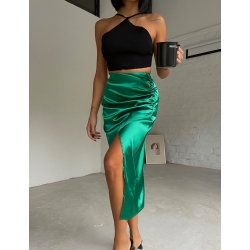 Jupe froncée à la taille à fente