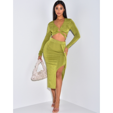 Crop top légèrement transparent avec anneau Crop top légèrement transparent avec anneau