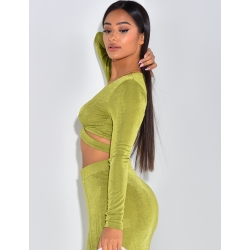 Crop top légèrement transparent avec anneau Crop top légèrement transparent avec anneau