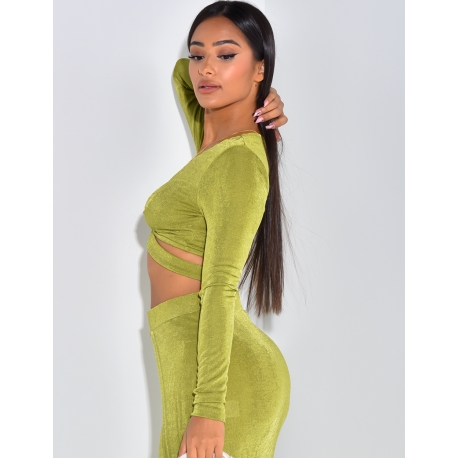 Crop top légèrement transparent avec anneau Crop top légèrement transparent avec anneau