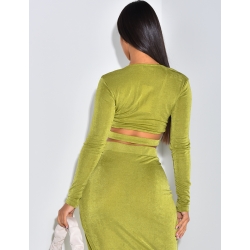 Crop top légèrement transparent avec anneau Crop top légèrement transparent avec anneau
