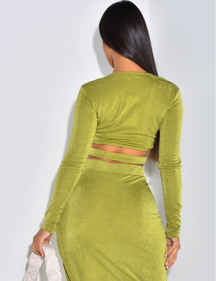 Crop top légèrement transparent avec anneau Crop top légèrement transparent avec anneau