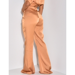 Pantalon en satin pattes d'eph Pantalon en satin pattes d'eph