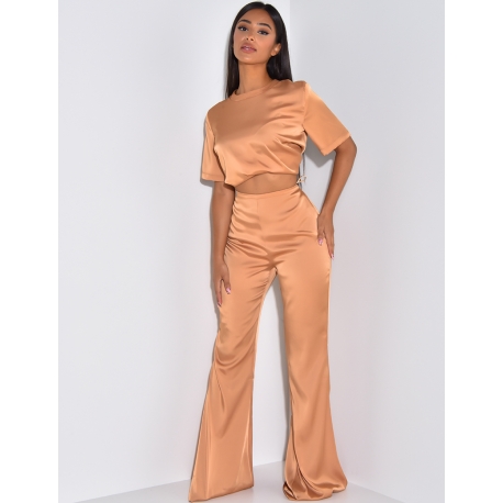 Pantalon en satin pattes d'eph