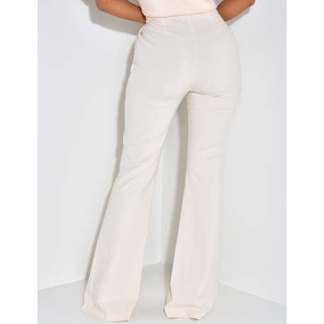 Pantalon de tailleur coupe droite à fente