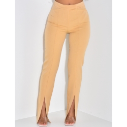 Pantalon de tailleur coupe droite à fente Pantalon de tailleur coupe droite à fente