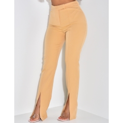 Pantalon de tailleur coupe droite à fente Pantalon de tailleur coupe droite à fente