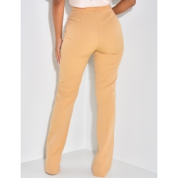 Pantalon de tailleur coupe droite à fente Pantalon de tailleur coupe droite à fente