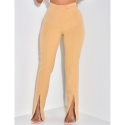 Pantalon de tailleur coupe droite à fente Pantalon de tailleur coupe droite à fente