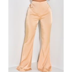 Pantalon en satin fluide taille haute patte d'eph Pantalon en satin fluide taille haute patte d'eph