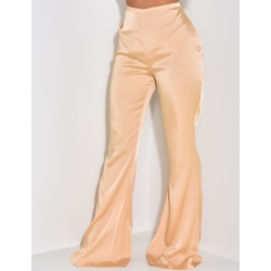 Pantalon en satin fluide taille haute patte d'eph Pantalon en satin fluide taille haute patte d'eph