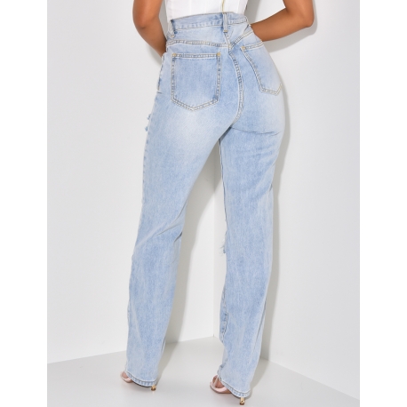 Jeans coupe droite destroy Jeans coupe droite destroy