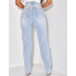 Jeans coupe droite destroy Jeans coupe droite destroy