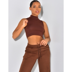 Crop top sans manches col montant Crop top sans manches col montant
