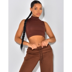 Crop top sans manches col montant Crop top sans manches col montant