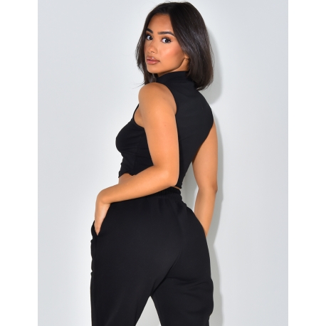 Crop top sans manches col montant Crop top sans manches col montant