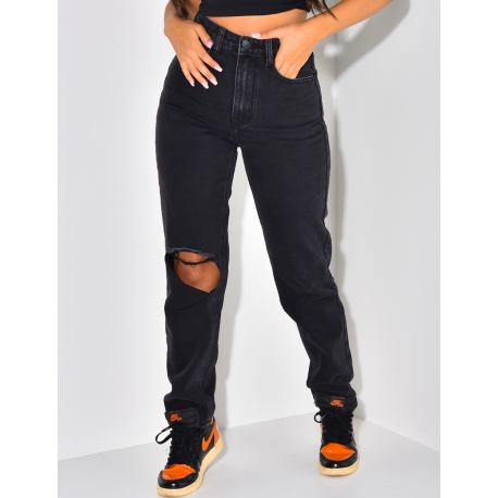 Jeans coupe droite destroy Jeans coupe droite destroy