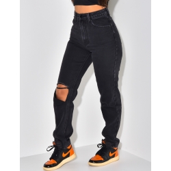 Jeans coupe droite destroy Jeans coupe droite destroy