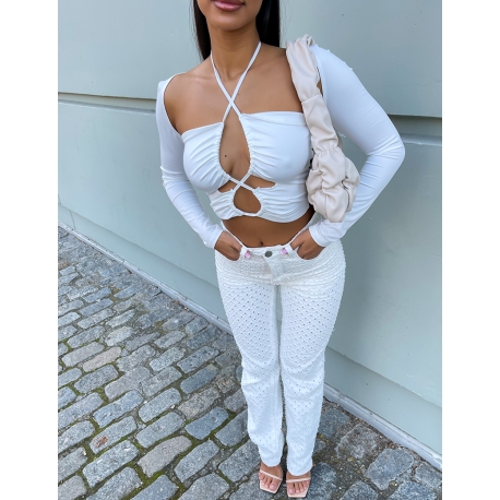 Top manches longues ajouré au dos