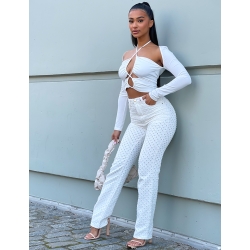 Top manches longues ajouré au dos