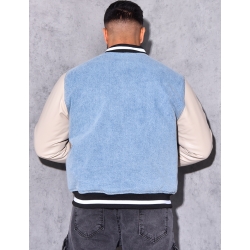 Veste bi-matière avec tête de tigre Veste bi-matière avec tête de tigre