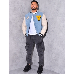 Veste bi-matière avec tête de tigre Veste bi-matière avec tête de tigre