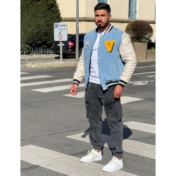 Veste bi-matière avec tête de tigre Veste bi-matière avec tête de tigre