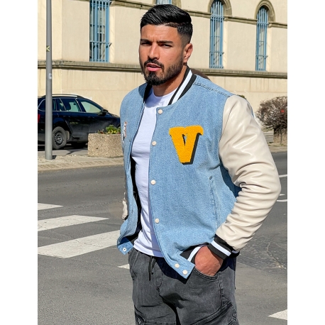 Veste bi-matière avec tête de tigre Veste bi-matière avec tête de tigre