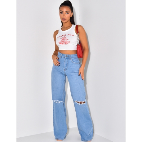Jeans large destroy