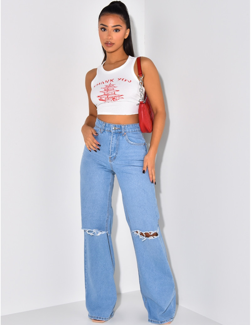 Jeans large destroy