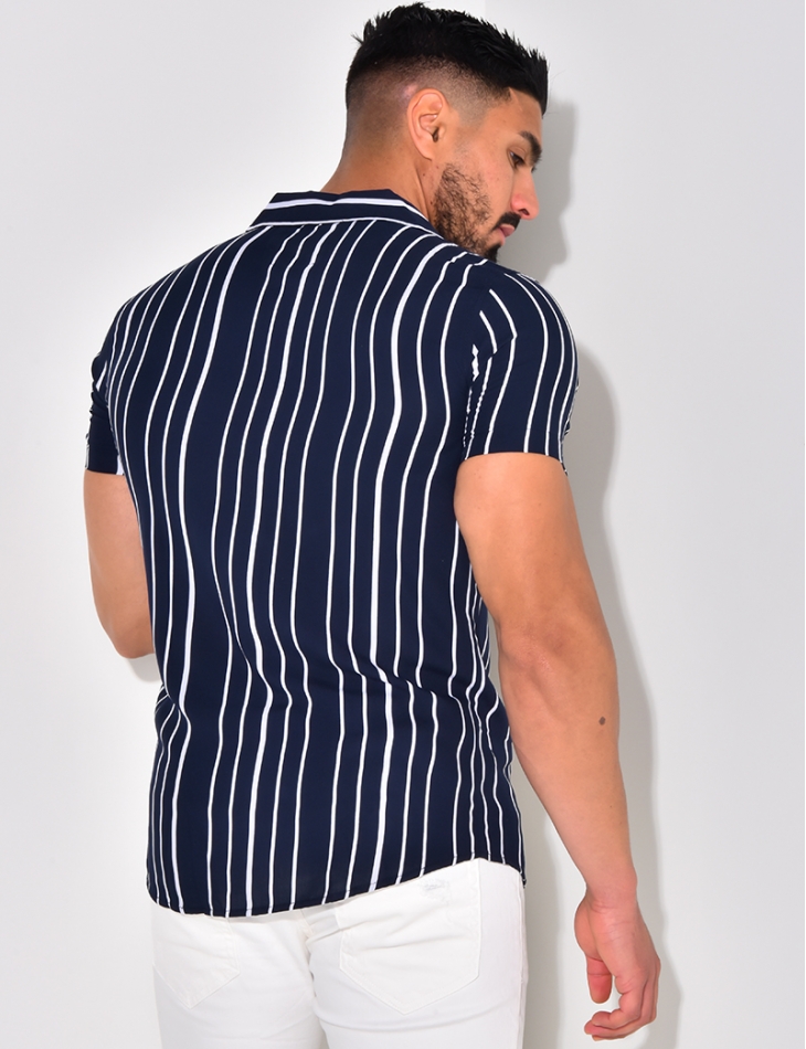 Chemise manches courtes a rayures