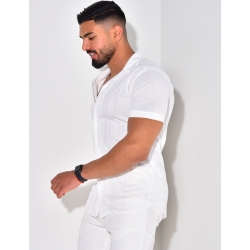 Chemise manches courtes texturé