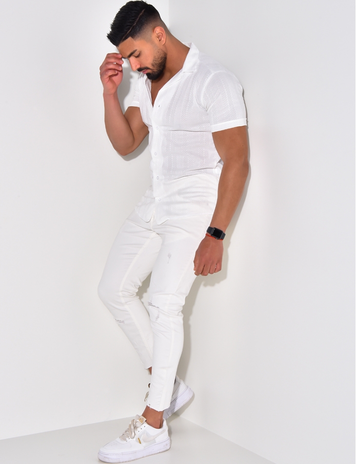 Chemise manches courtes texturé