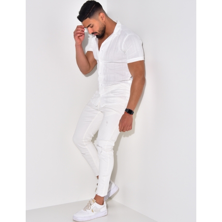 Chemise manches courtes texturé