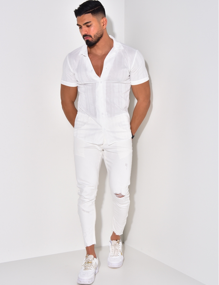 Chemise manches courtes texturé