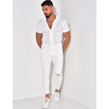 Chemise manches courtes texturé