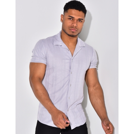Chemise manches courtes texturée