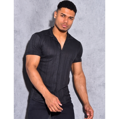 Chemise manches courtes texturée