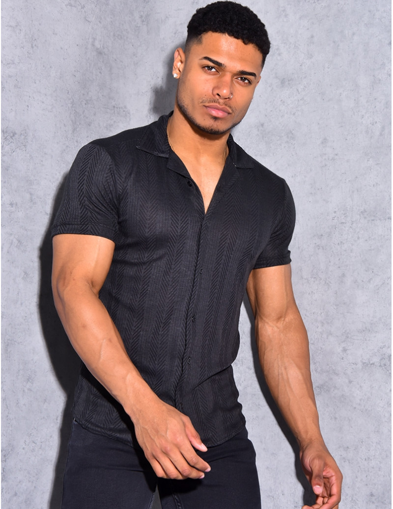 Chemise manches courtes texturée