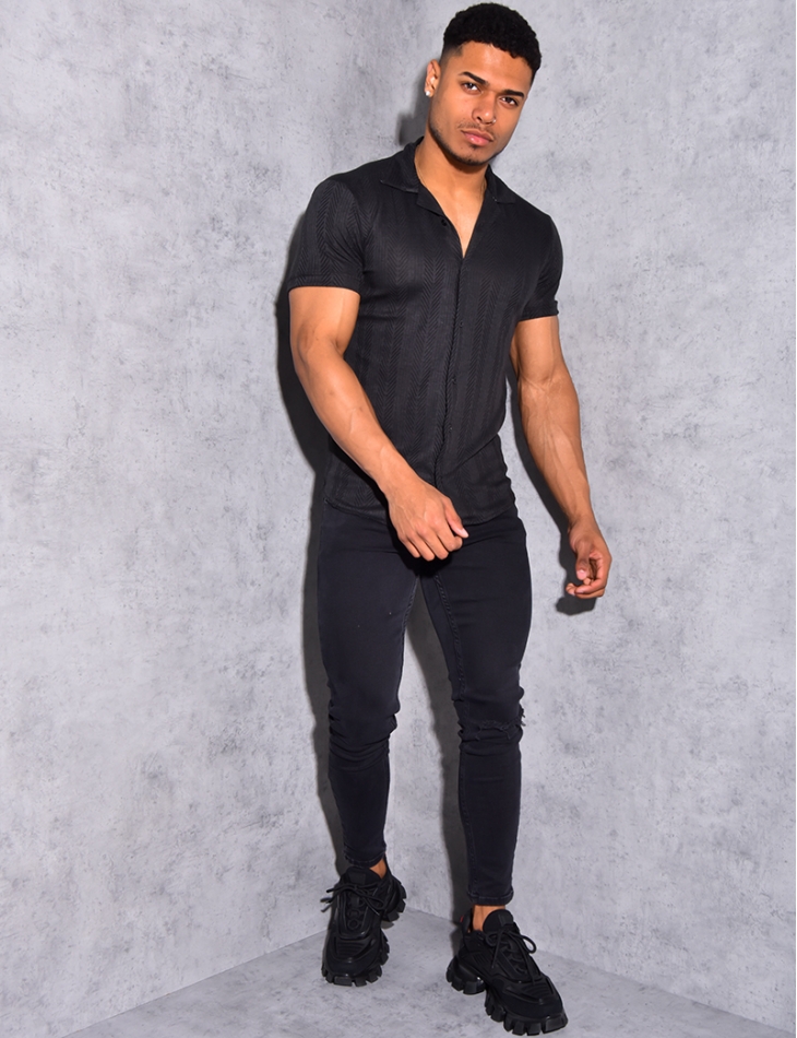 Chemise manches courtes texturée Chemise manches courtes texturée
