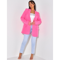 Veste de blazer avec petites plumes aux manches