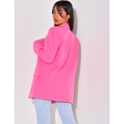 Veste de blazer avec petites plumes aux manches