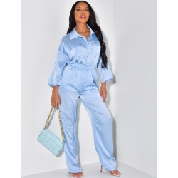 Ensemble chemise et pantalon en satin Ensemble chemise et pantalon en satin