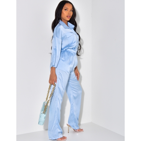 Ensemble chemise et pantalon en satin Ensemble chemise et pantalon en satin