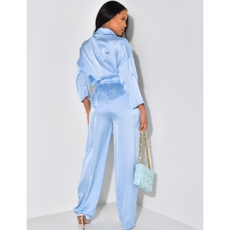 Ensemble chemise et pantalon en satin Ensemble chemise et pantalon en satin