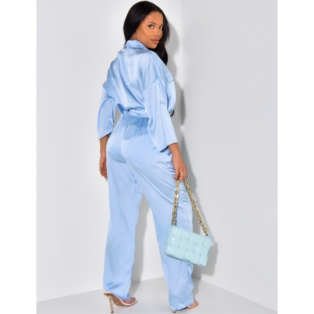 Ensemble chemise et pantalon en satin Ensemble chemise et pantalon en satin